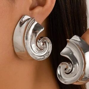 Elegant Silver Swirl Earrings